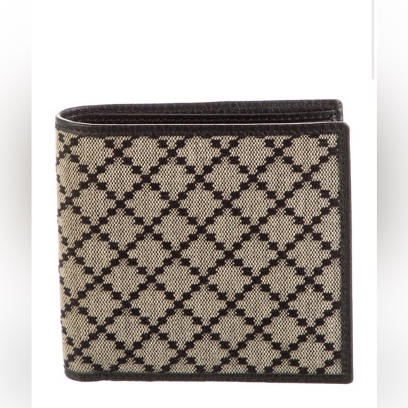 Gucci Unisex Diamanté Canvas and Leather Bifold Wallet - Picture 2 of 16